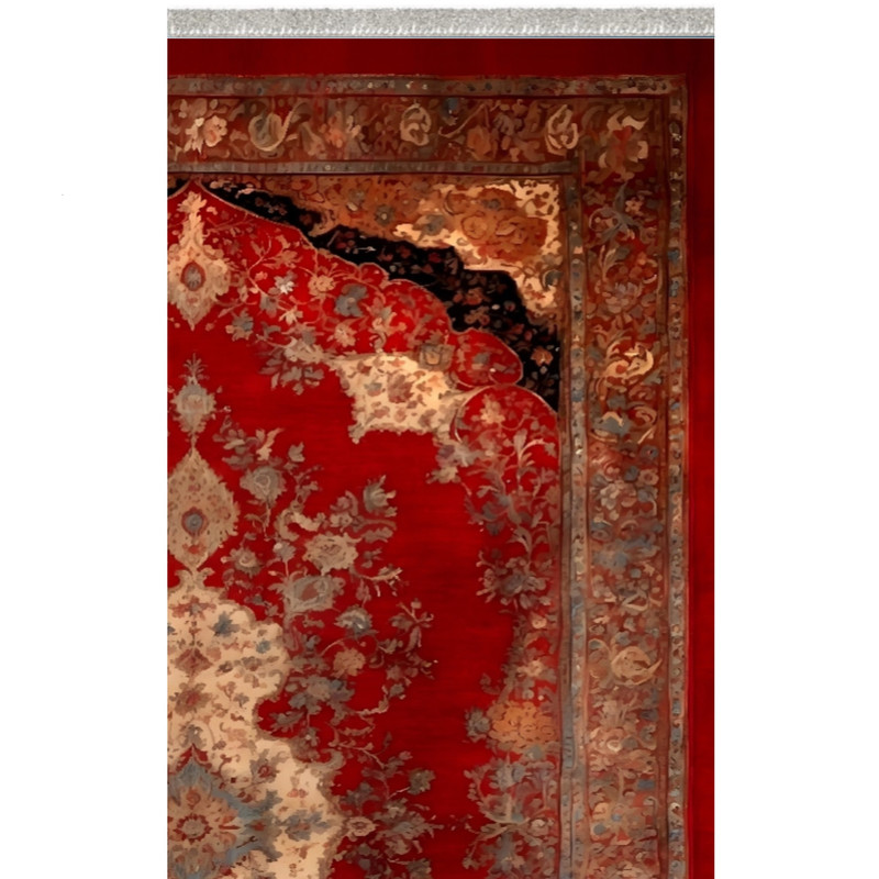 فرش پارچه ای مدل ابریشم نما طرح مهرگان کد 1-8057