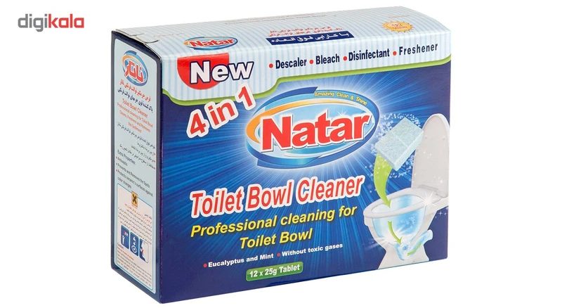 عکس شماره 3 : قرص جرم گیر توالت فرنگی ناتار مدل 4 کاره بسته 12 عددی