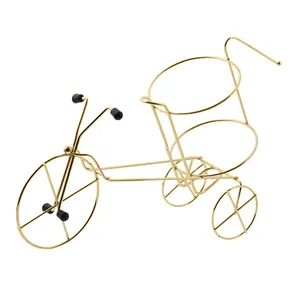 نگهدارنده بطری مدل فلزی آبکاری طرح دوچرخه