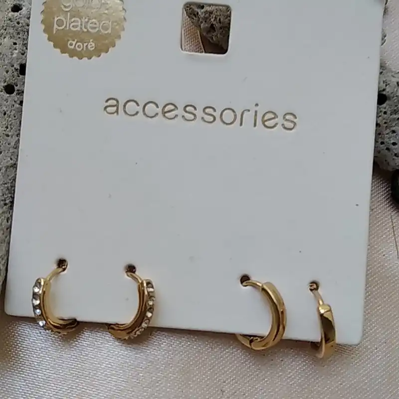 گوشواره زنانه اکسسورایز مدل حلقه ای کد B7 مجموعه 2 عددی