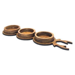 اردوخوری مدل چوبی کد OD22 مجموعه 3 عددی به همراه سینی