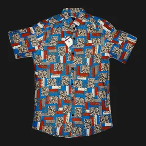 پیراهن آستین کوتاه مردانه مدل هاوایی کد D1007