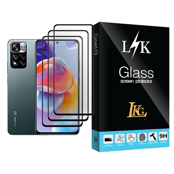 محافظ صفحه نمایش ال کا جی مدل LK Glass MIX003 مناسب برای گوشی موبایل شیائومی Redmi Note 11 Pro+ 5G بسته سه عددی