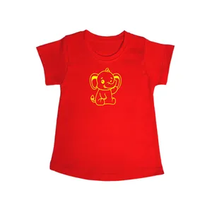 تی شرت آستین کوتاه دخترانه مدل بچه فیل تپلو کد R.Ylo