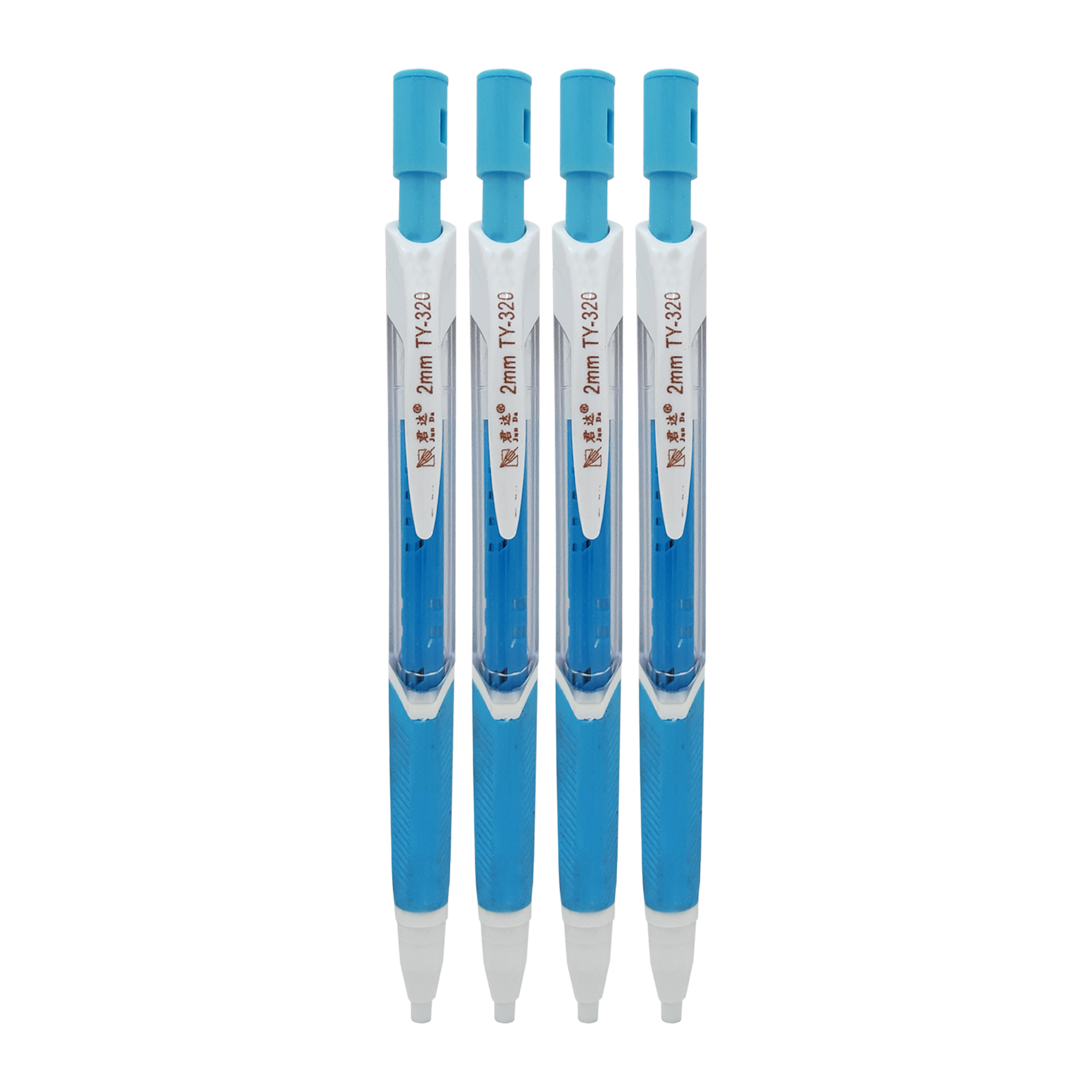مداد نوکی 2 میلی متری مدل JUN DA کد TY-320 بسته 4 عددی