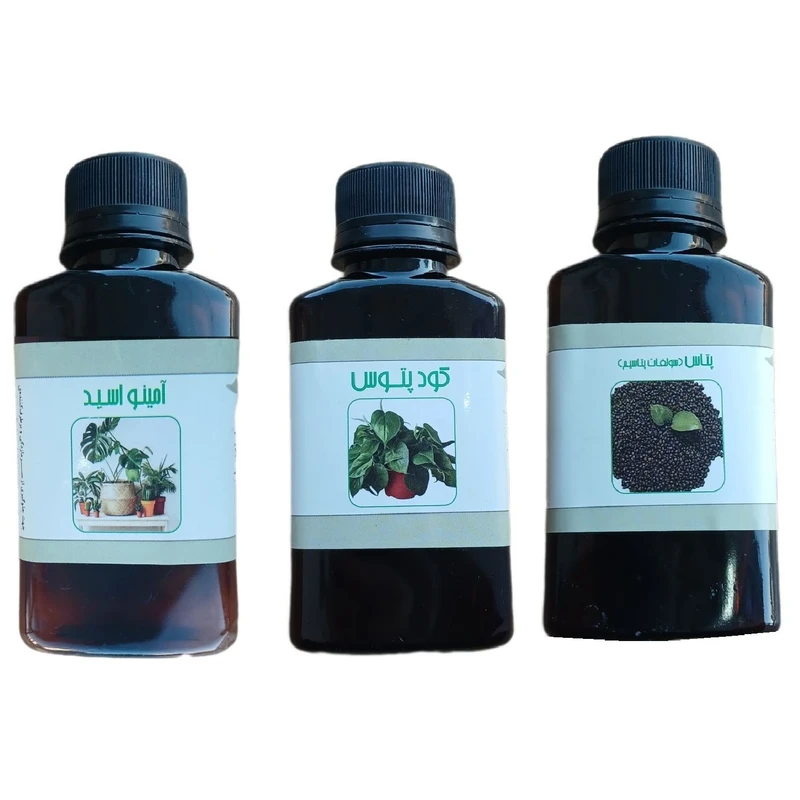 کود مایع امینو اسید و پتاس و پتوس مدل life drop حجم 110 میلی لیتر بسته 3 عددی