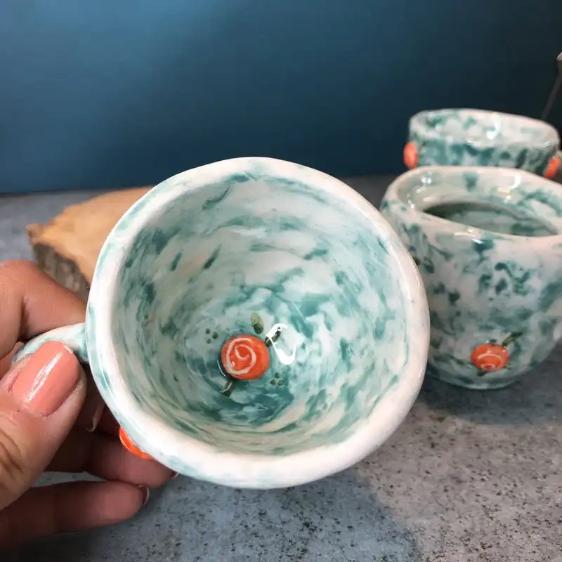 سرویس چایخوری 3 پارچه سرامیکی طرح عاشقانه