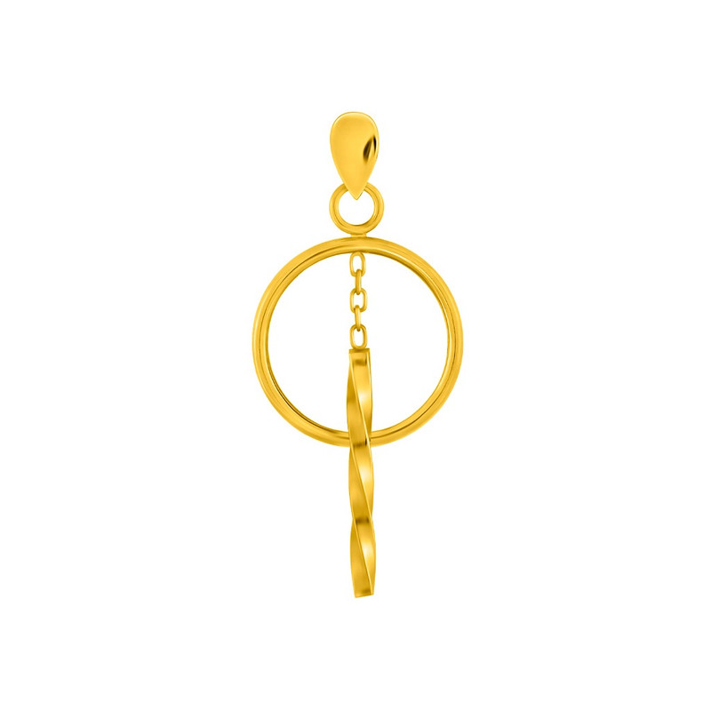 آویز گردنبند طلا 18 عیار زنانه اقلیمه طرح دایره