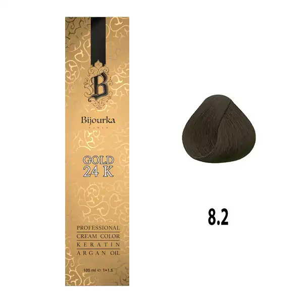 رنگ مو بیجورکا شماره 8/2 حجم 100 میلی لیتر رنگ بلوند دودی روشن