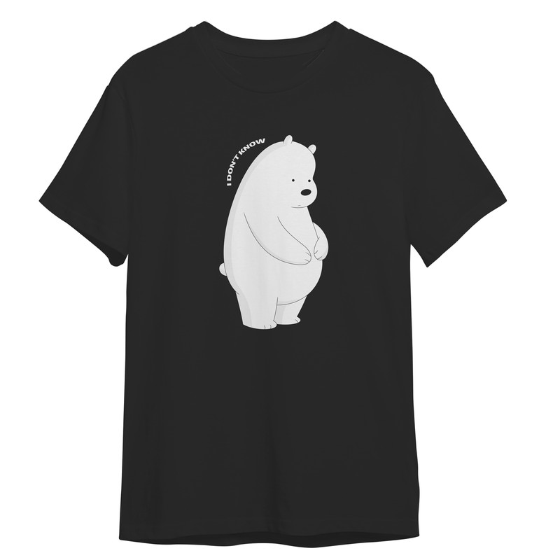 تی شرت آستین کوتاه بچگانه مدل خرس بامزه کد 553 رنگ مشکی
