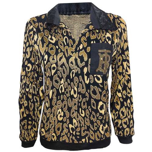 بلوز زنانه مدل مجلسی پلنگی کد 18520