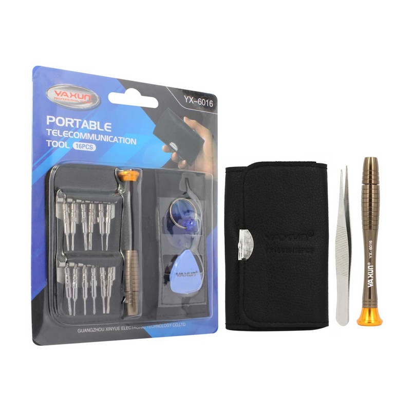 مجموعه 16 عددی پیچ گوشتی یاکسون مدل YX-6016 به همراه پنس