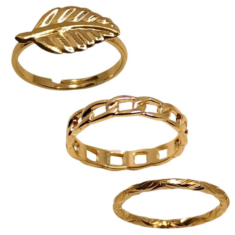 انگشتر زنانه کد RKH_1709 مجموعه 3 عددی انگشتر زنانه کد RKH_1709 مجموعه 3 عددی