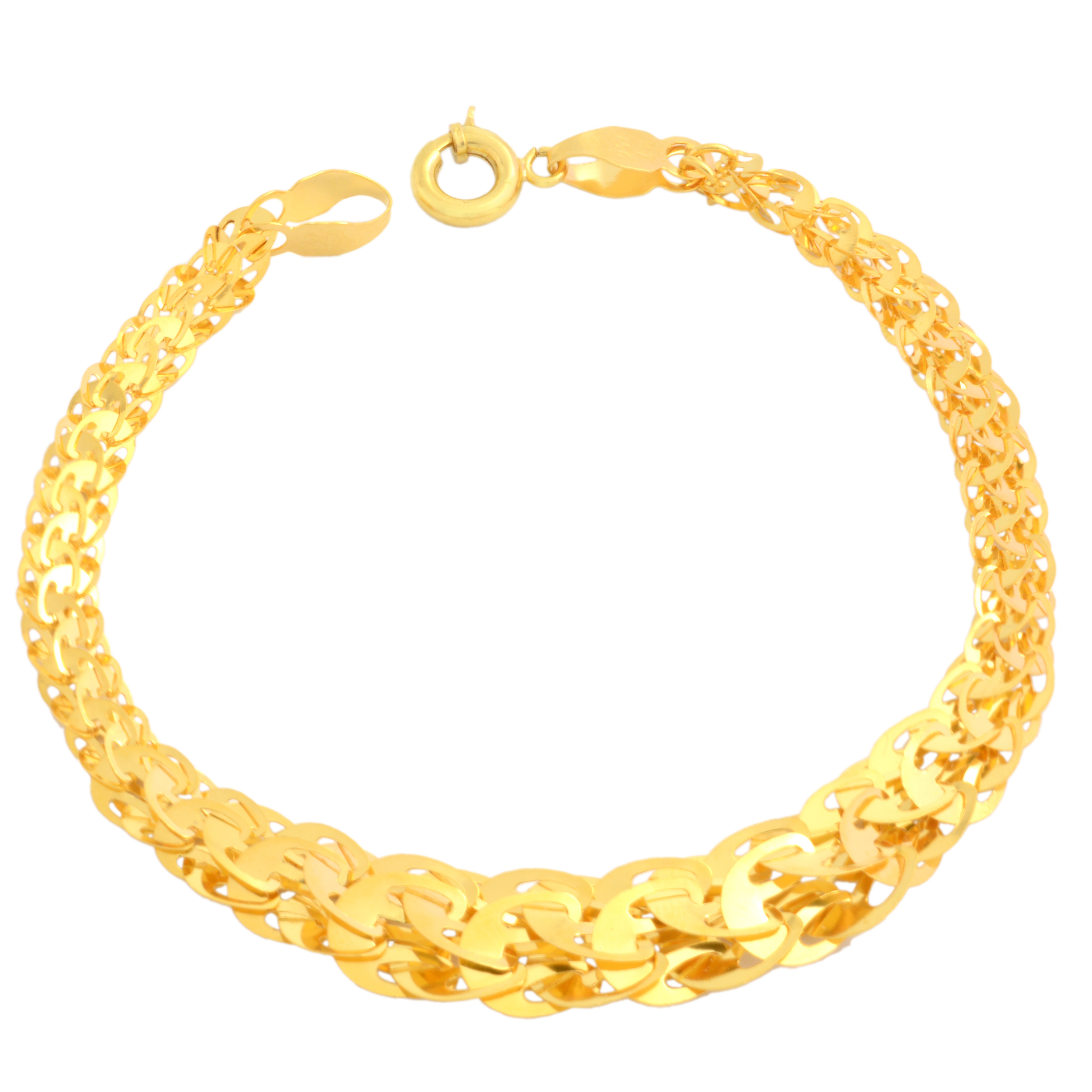دستبند طلا 18 عیار زنانه طلای مستجابی مدل لیزر کات کد 2 -  - 1