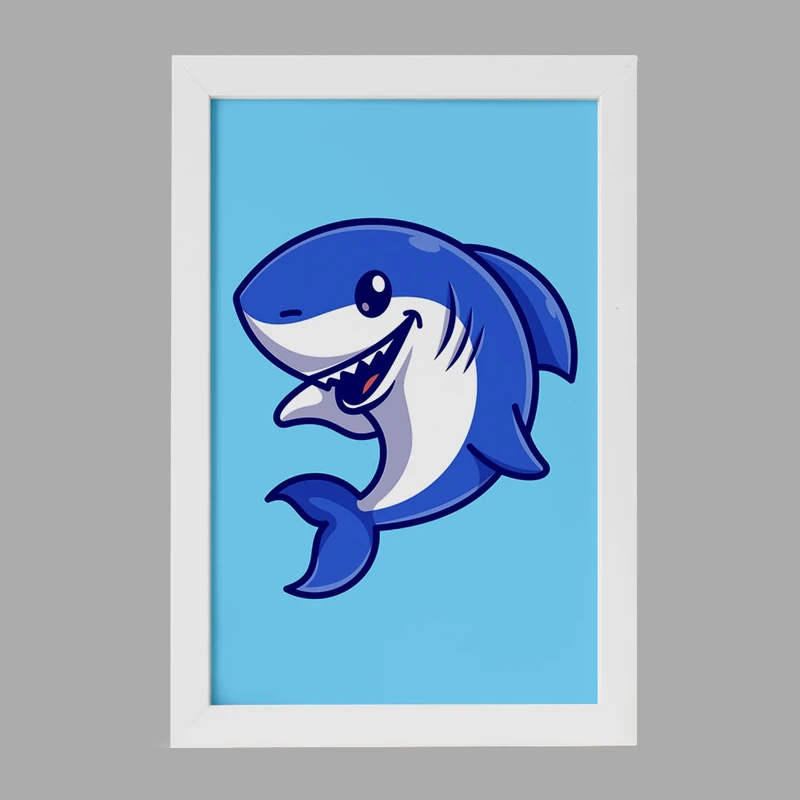 تابلو خندالو مدل حیوانات بامزه کوسه کد 29667