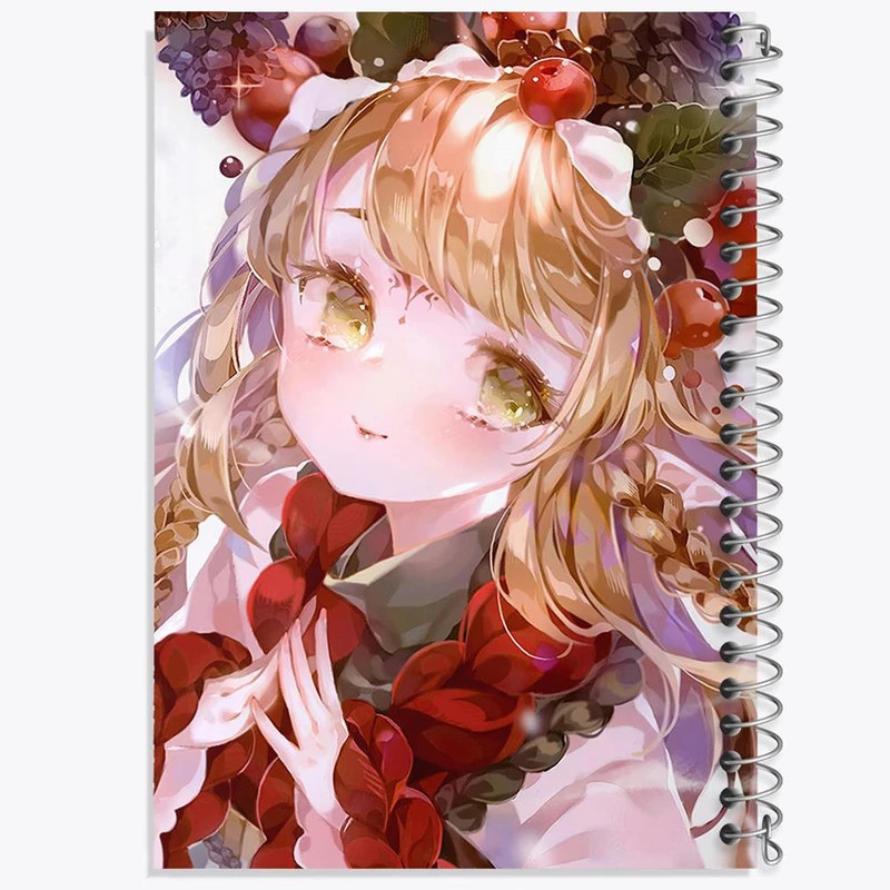 دفتر شطرنجی 50 برگ خندالو طرح دختر انیمه ای کد 18110