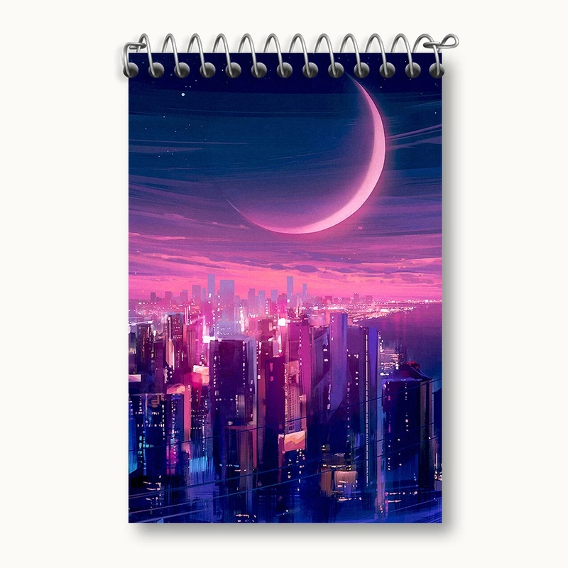 دفتر یادداشت 50 برگ خندالو مدل ماه و شهر کد F335