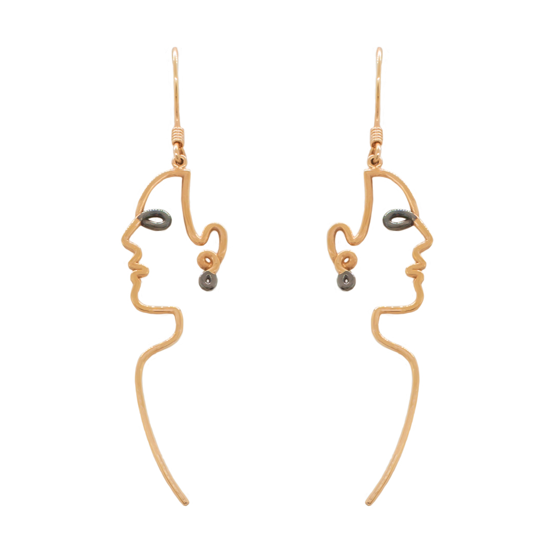 گوشواره طلا 18 عیار زنانه ترابی گالری مدل رخ C0009