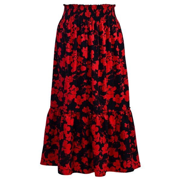 دامن چین‌دار زنانه دل آویز مدل H391 رنگ مشکی