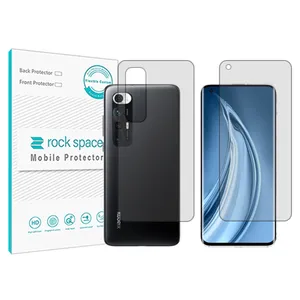 Rockspace transparent screen protector HyGEL model suitable for Xiaomi Mi 10S mobile phone along with back protector