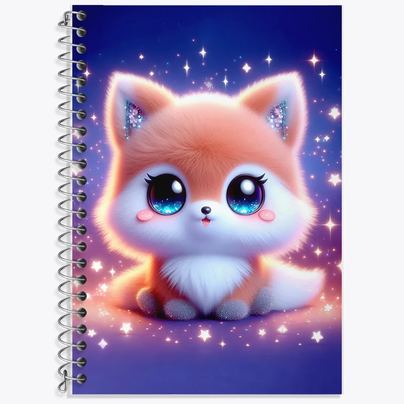 دفتر زبان 50 برگ خندالو مدل سه خط طرح روباه کیوت کد F5486