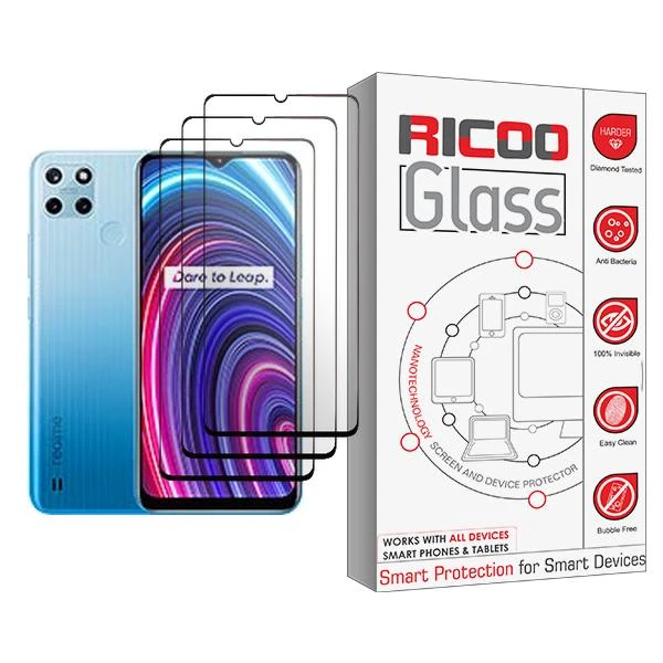 محافظ صفحه نمایش ریکو مدل Ricoo Glass MIX003 مناسب برای گوشی موبایل ریلمی C25Y بسته سه عددی