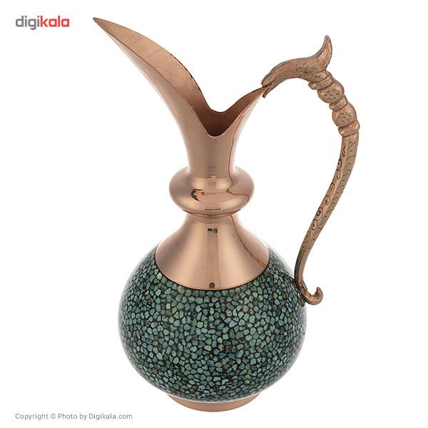 پارچ فیروزه کوب اثر آقاجانی ارتفاع 22 سانتی متر