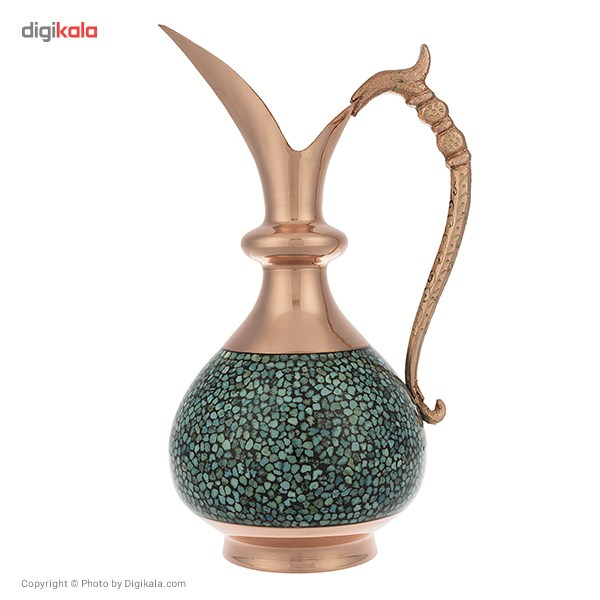 پارچ فیروزه کوب اثر آقاجانی ارتفاع 22 سانتی متر