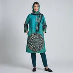 مانتو زنانه پارسی مدل کاشی فیروزه