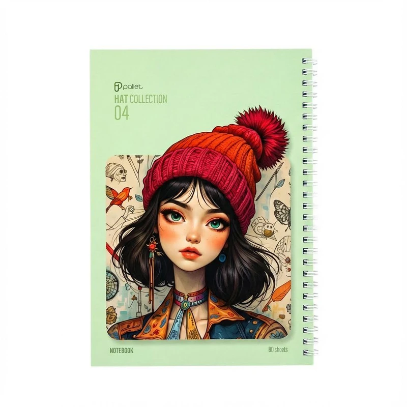 دفتر مشق ۸۰ برگ پالت طرح کلاه سیمی گلاسه