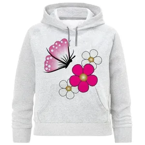 هودی دخترانه مدل گل و پروانه A252