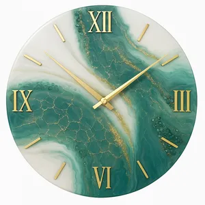 ساعت دیواری رزینی طرح مرمر