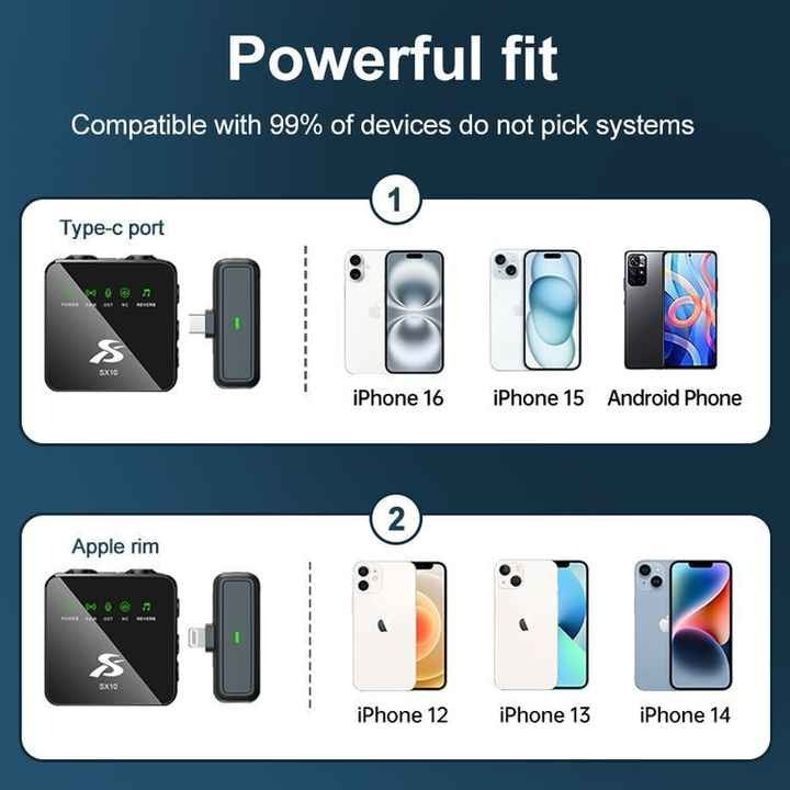 ست میکروفن بی سیم مدل SX10 با درگاه اتصال lightening