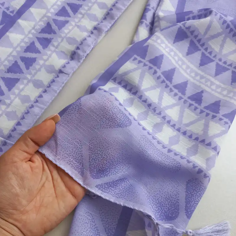 شال زنانه مدل نخی تابستانی خنک هندسی