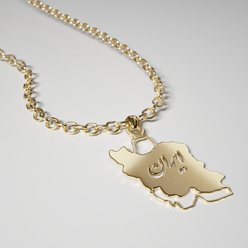 آویز گردنبند طلا 18 عیار زنانه مدوپد مدل ایران کد kc18757 آویز گردنبند طلا 18 عیار زنانه مدوپد مدل ایران کد kc18757