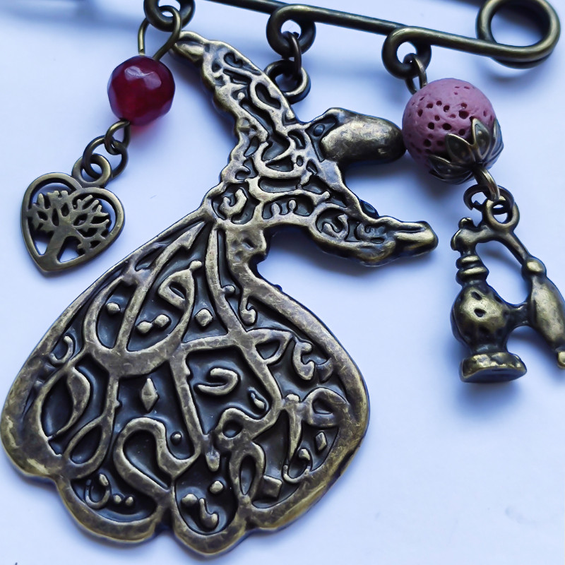 گل سینه زنانه مدل قلب مولانا