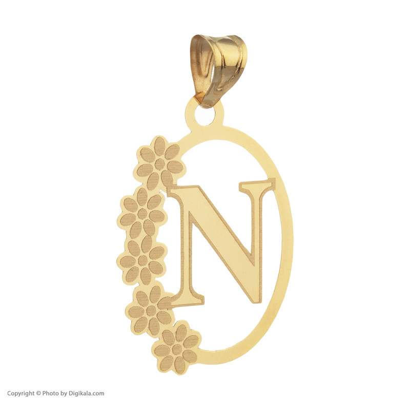 آویز گردنبند طلا 18 عیار زنانه مایا ماهک مدل MM1239 طرح حرف لاتین N