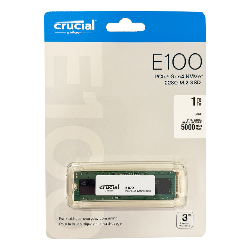 اس اس دی اینترنال PCIe 4.0 کروشیال مدل E100 Gen4 ظرفیت یک ترابایت