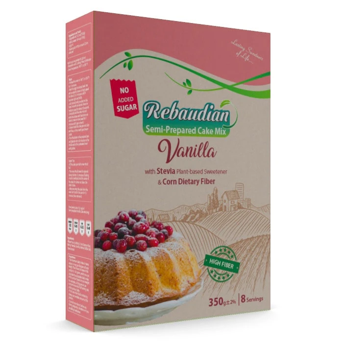عکس شماره 2 : پودر کیک نیمه آماده رژیمی وانیلی ربودیان-350 گرم