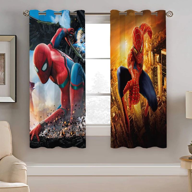 پرده نیروانا طرح مرد عنکبوتی مدل مخمل کد 8147 سایز 140×200 سانتی متر