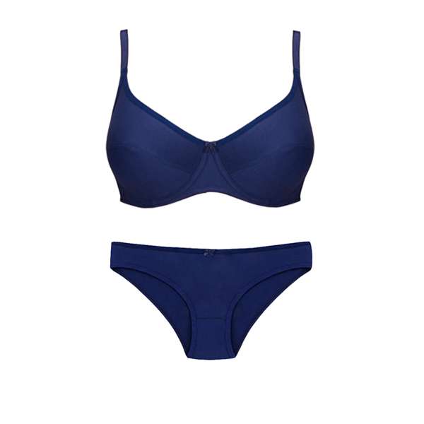 ست شورت و سوتین زنانه تی بی ان مدل فنردار دارز دار کد 1268 رنگ سرمه ای