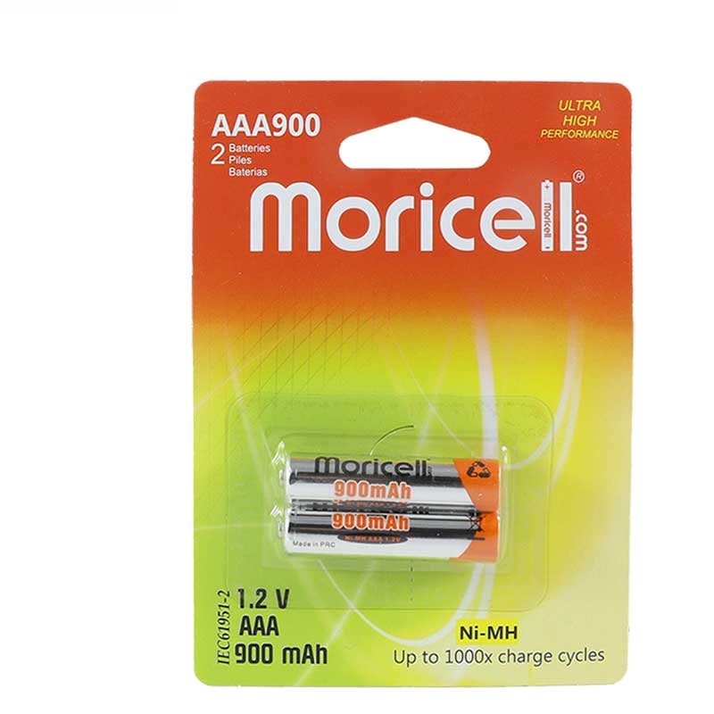 باتری نیم قلمی قابل شارژ موریسل مدل AAA1.2v900mAh بسته 2 عددی