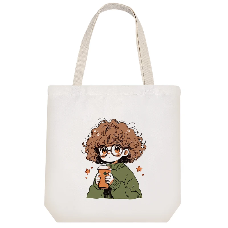 ساک خرید خندالو مدل دختر عینکی مو فرفری کد 8273