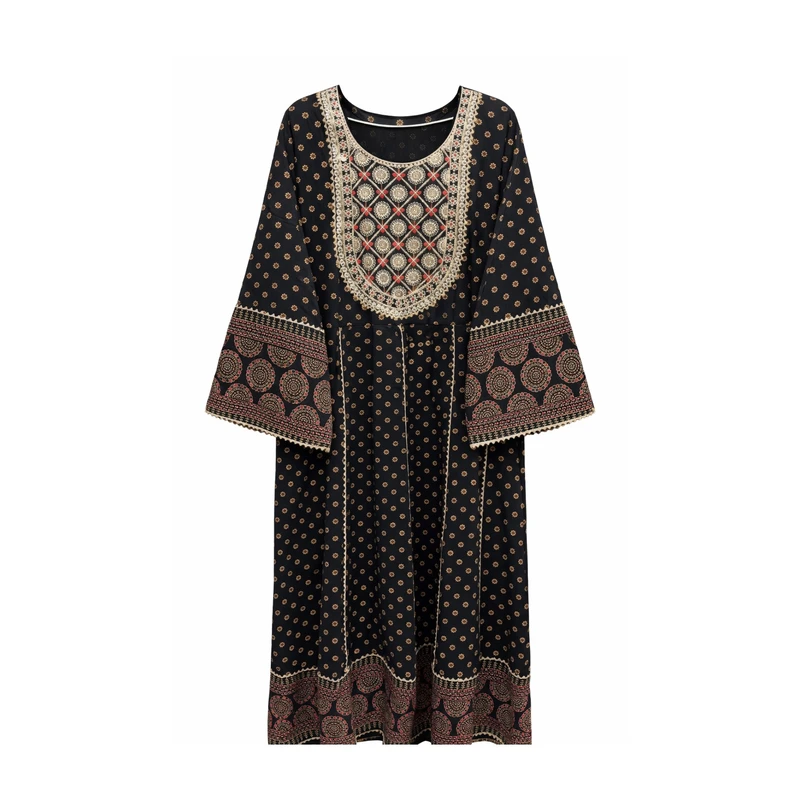 پیراهن ساحلی یقه گرد زنانه مدل کورتی۳