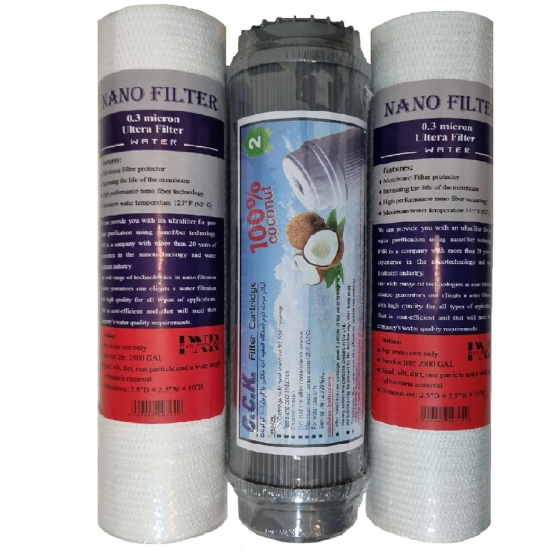 فیلتر دستگاه تصفیه آب مدل 300 نانو سه مرحله ای مجموعه 3 عددی