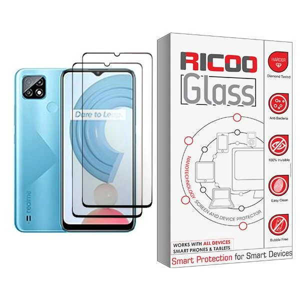 محافظ صفحه نمایش ریکو مدل Ricoo Glass MIX002 مناسب برای گوشی موبایل ریلمی C21 بسته دو عددی