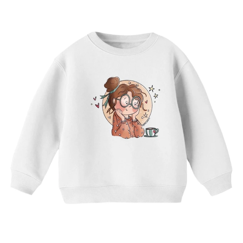 سویشرت بچگانه مدل دخترک و قهوه 