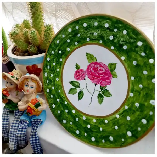 بشقاب دیوارکوب سفالی طرح بهار مجموعه 3 عددی