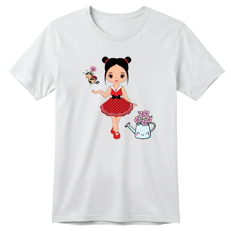 تی‌شرت آستین کوتاه بچگانه مدل دخترک کد v13 