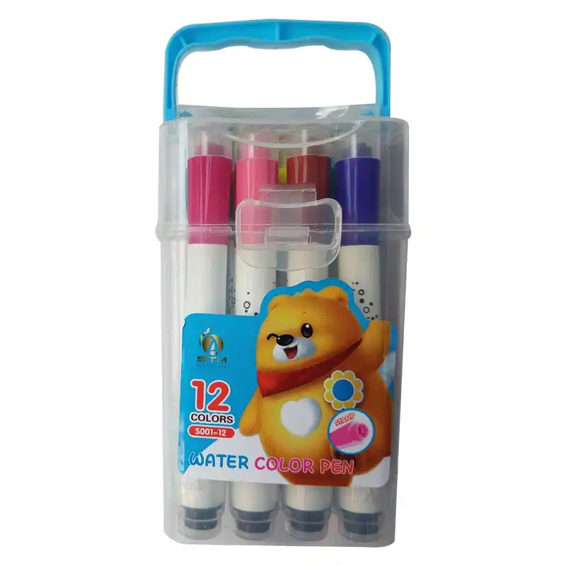 ماژیک رنگ آمیزی 12 رنگ مدل water color مهر دار